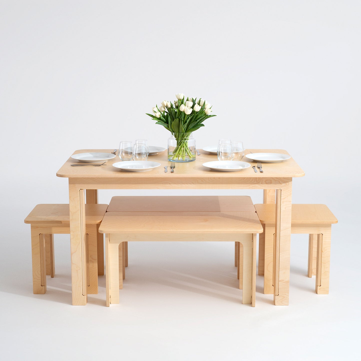 Maple Dining Table Set for Six